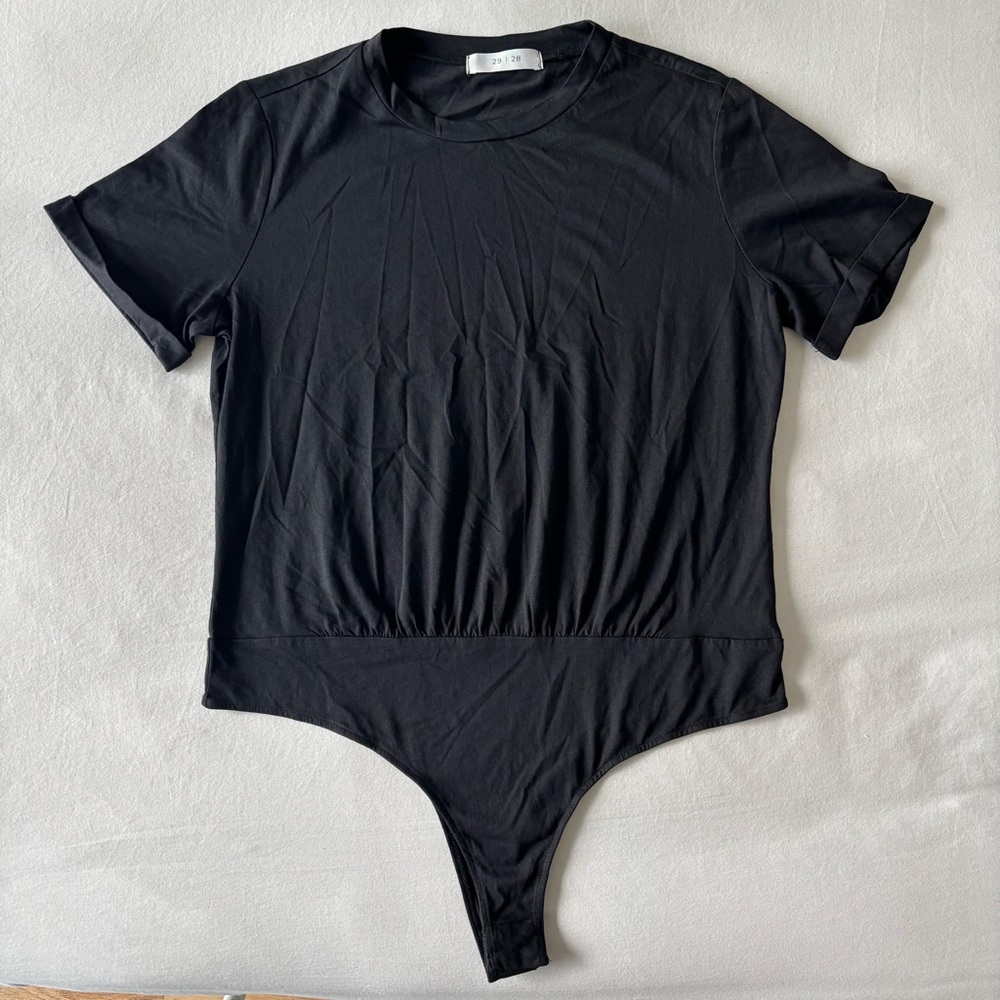Black Short Sleeve Bodysuit Tee